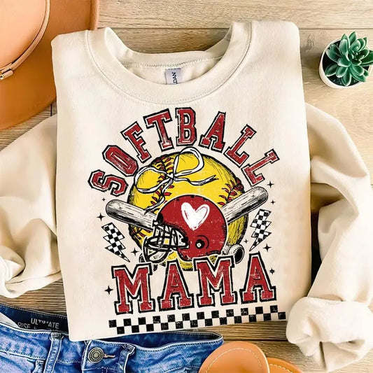 Retro Softball Mama , Softball Mama , Softball Coquette , Game Day Softball Bow , Checker Softball , Softball Mom Sweatshirt