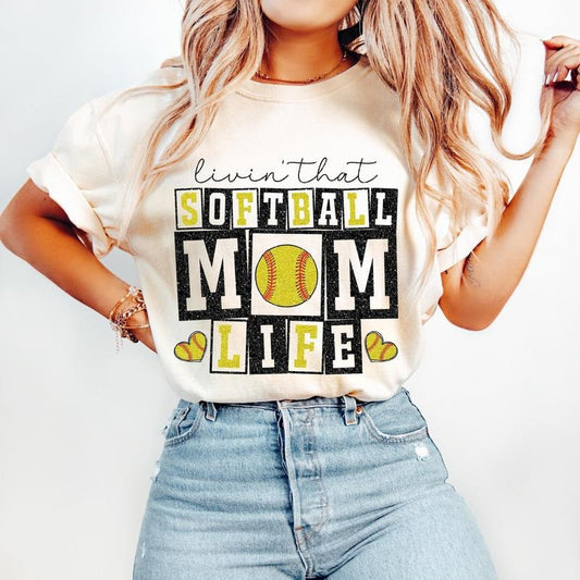 Retro Softball Mom T-Shirt, Softball T-Shirt, Softball Mom Life Retro Softball T-Shirt, Softball Mama, Game Day Softball T-Shirt