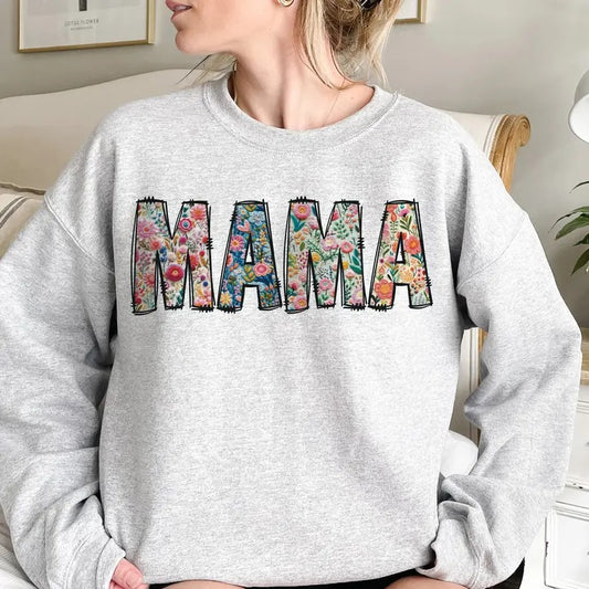 Retro Spring Flowers Mama Sweatshirt, Retro Boho mama Sweatshirt, Floral mama Sweatshirt, Mother sublimation Sweatshirt, Boho Sweatshirt, Gift for mom Sweatshirt