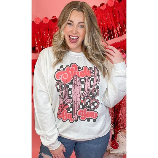 Retro Stuck on You Graphic Sweatshirt