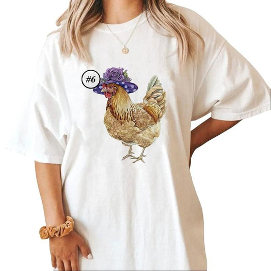 Retro Style Chicken Wearing a Hat and Glasses Unisex Sweatshirt 1 Cotton Top