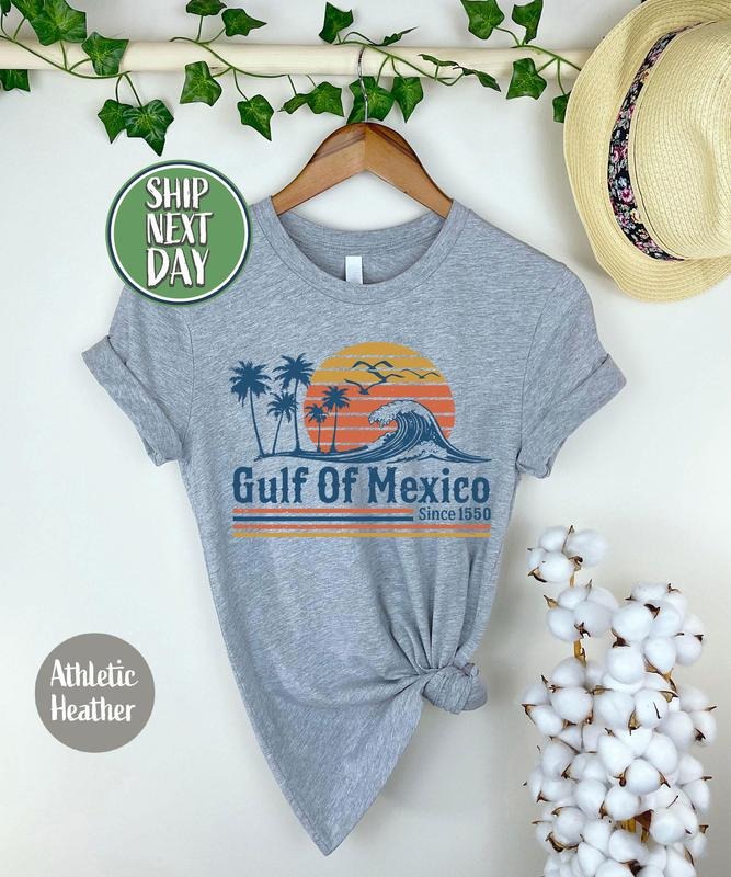Retro Sunset Gulf Of Mexico Since 1550 Tshirt Mexico Beach Shirt Anti Gulf Of America Shirt Protest Tee Political Tee Anti Maga - Tc007  T-shirt, sweater and Hoodie