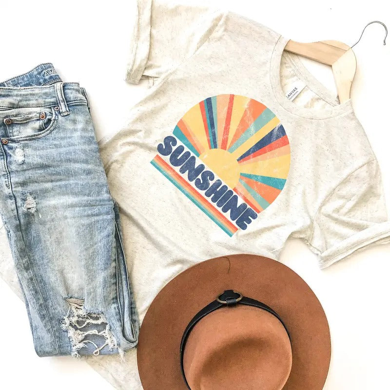 Retro Sunshine Shirt, Retro Sunshine T Shirt, Camping Shirt, Travel Hoodie