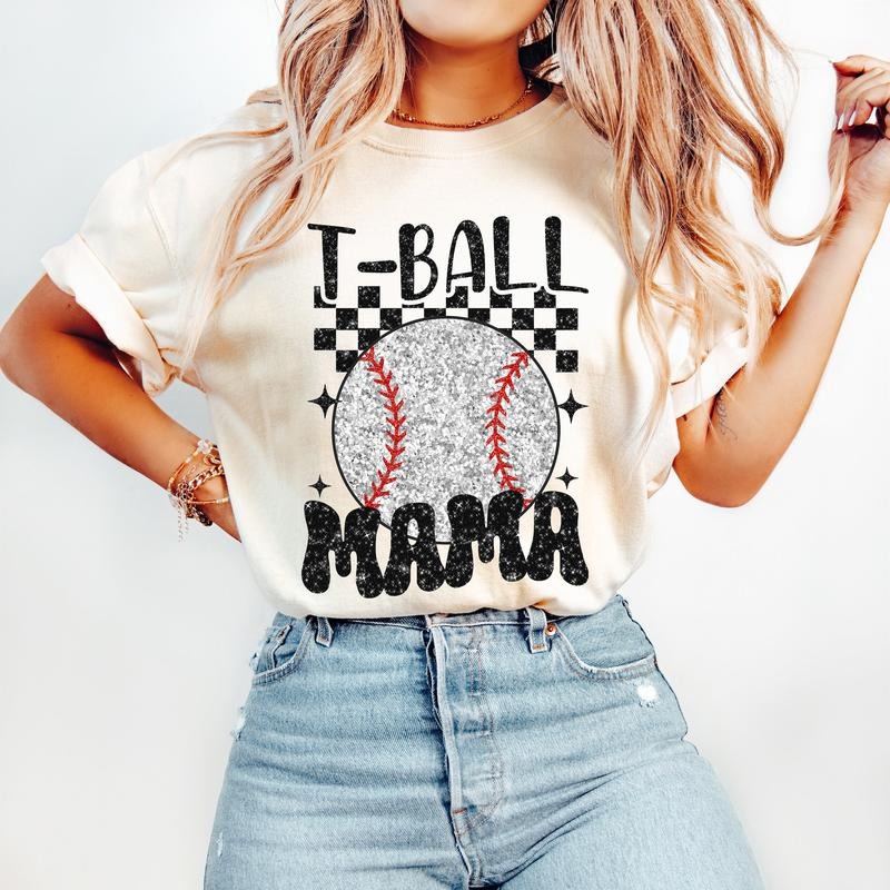 Retro T Ball Mama T-Shirt, Baseball T-Shirt, Sports T-Shirt, Tee Ball T-Shirt, Baseball Mom