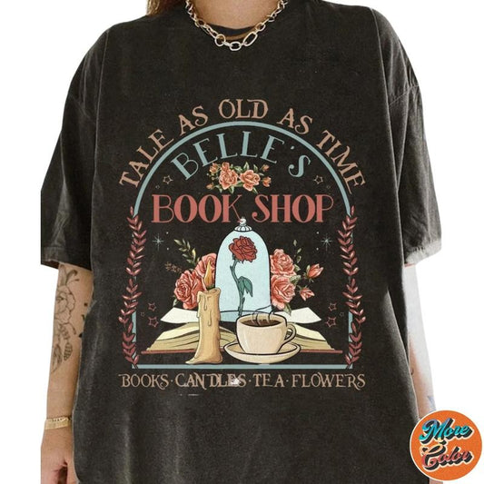 Retro Tale As Old As Time Belle's Book Movie Shirt, Cotton Unisex T-shirt, Crew Neck, Size S- 4xl, Menswear Top, Womenswear Top Underwear Streetwear