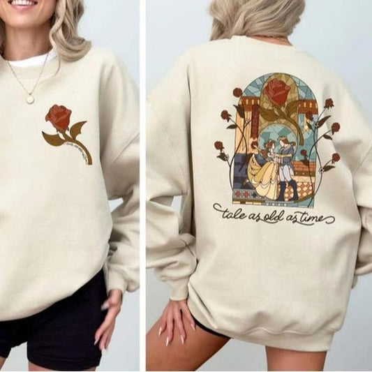 Retro Tale As Old As Time Sweatshirt,  Beauty And The Beast Tee, Princess Belle Hoodie