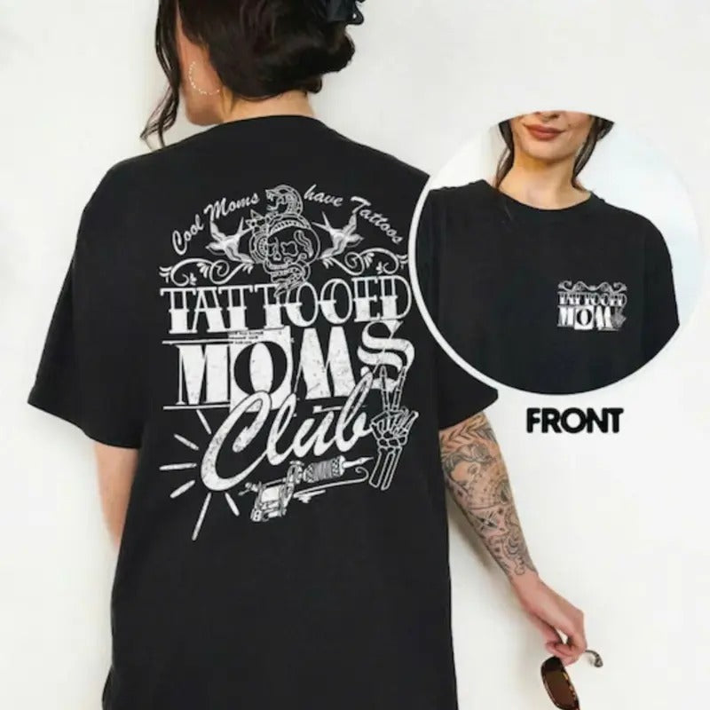 Retro Tattoos Are Trashy Shirt 2-side, Funny Sayings Funny Gift For Tattoos Lover, Oversized Women's Tops Tee Sweatshirt Hoodie Cotton Womenswearstyle{n002}2