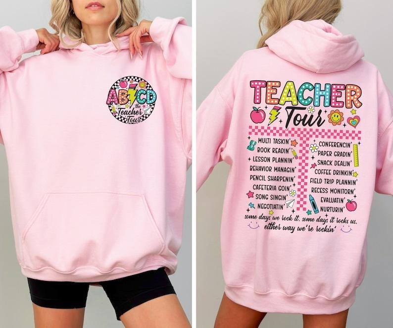 Retro Teacher Tour Hoodie, Teacher Appreciation Hoodie, Back To School, Teacher Life Hoodie, Teacher Gifts, Kindergarten, ABCD Teacher Tour  T-shirt, sweater and Hoodie