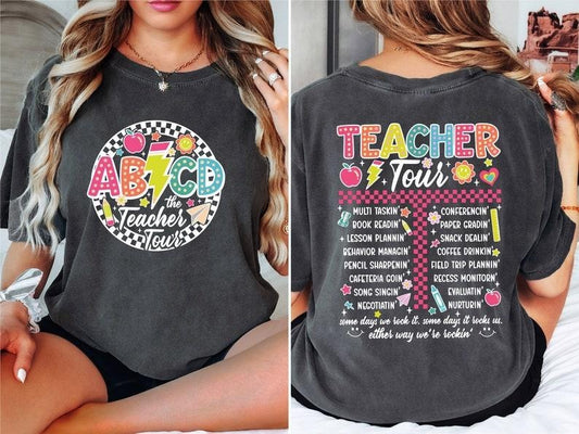 Retro Teacher Tour Shirt, ABCD Teacher Tour T-Shirt, Back To School Tee, Elementary School Teacher Shirts, First Day Of School  T-shirt, sweater and Hoodie