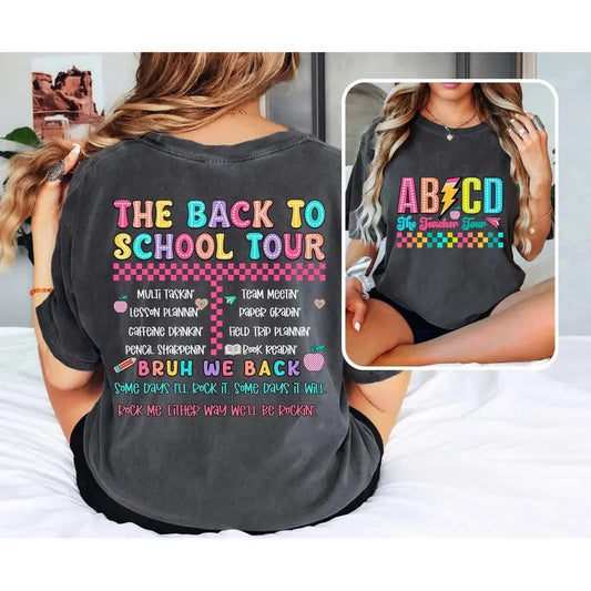 Retro Teacher Tour Shirt, ABCD Teacher Tour, Back To School Shirt, End of Year T-shirt, Teacher Gift, Teacher T-shirt, Elementary School Tees