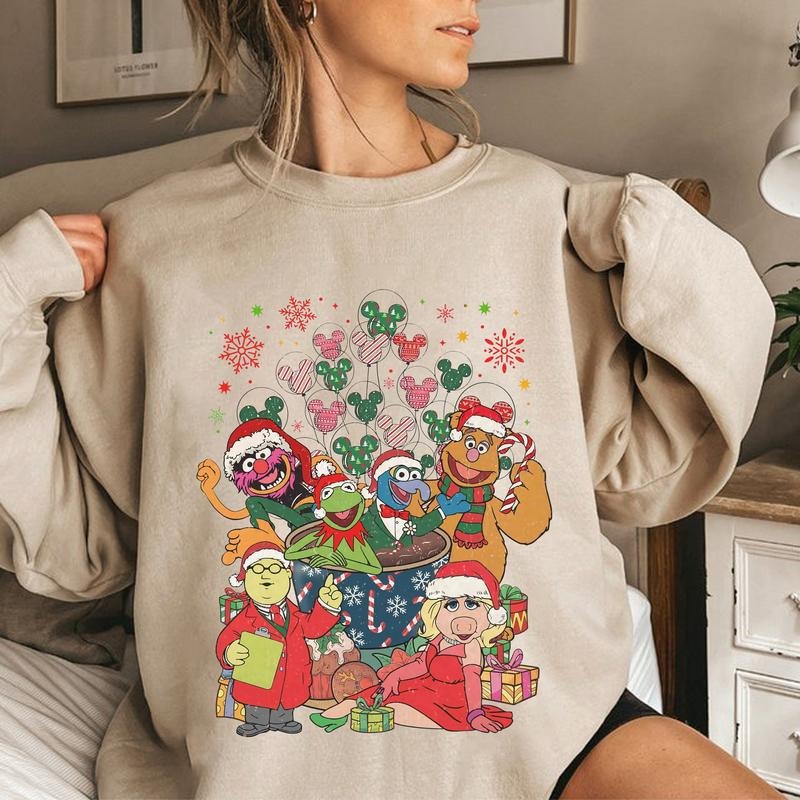 Retro The Muppet Christmas Carol Sweatshirt, Funny Friends Shirt, Kermit Frog Gonzo Miss Piggy Christmas Movie Shirts, Magic Kingdom Shirt