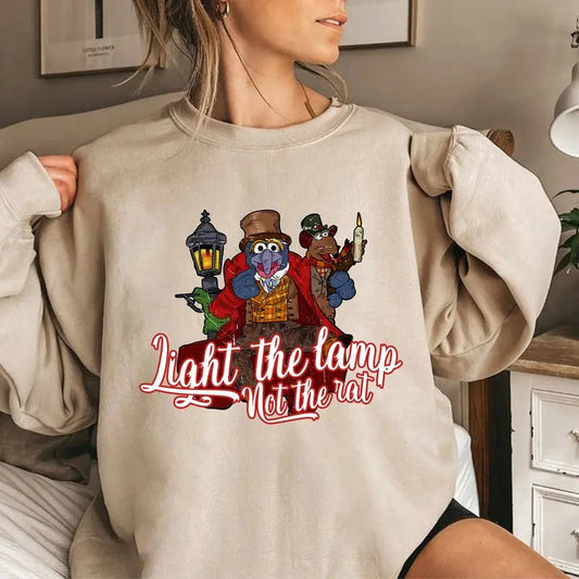 Retro The Muppet Christmas Sweatshirt, Light The Lamp Not The Rat Tee Shirt, Gonzo And Rizzo Sweatshirt, Merry Christmas Shirt, Xmas Gift For Friends