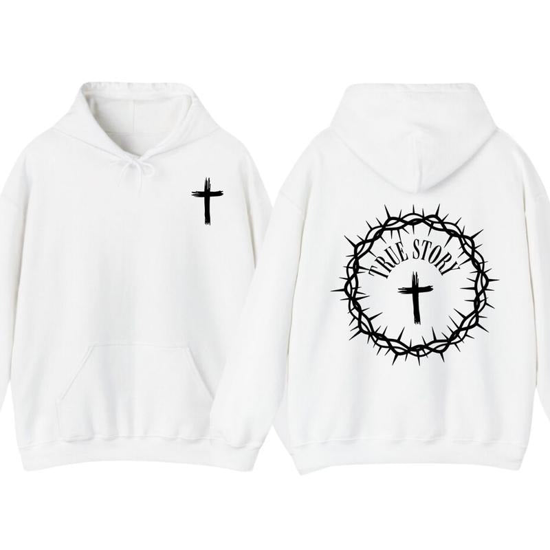 Retro True Story Comfort Jesus T-Shirt, Hoodie Men's Cross Graphic Tee, 2025 Casual Summer Outfit, Christian Jesus Shirts, Trendy Gift Christian Apparel