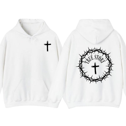 Retro True Story Comfort Jesus T-Shirt, Hoodie Men's Cross Graphic Tee, 2025 Casual Summer Outfit, Christian Jesus Shirts, Trendy Gift Christian Apparel