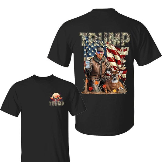 Retro Trum Hunting With Bussch Light Shirt, Trump and Your Hunt Deer, Hunter Trum Shirt Gift for Trummp Supporter, Full Size