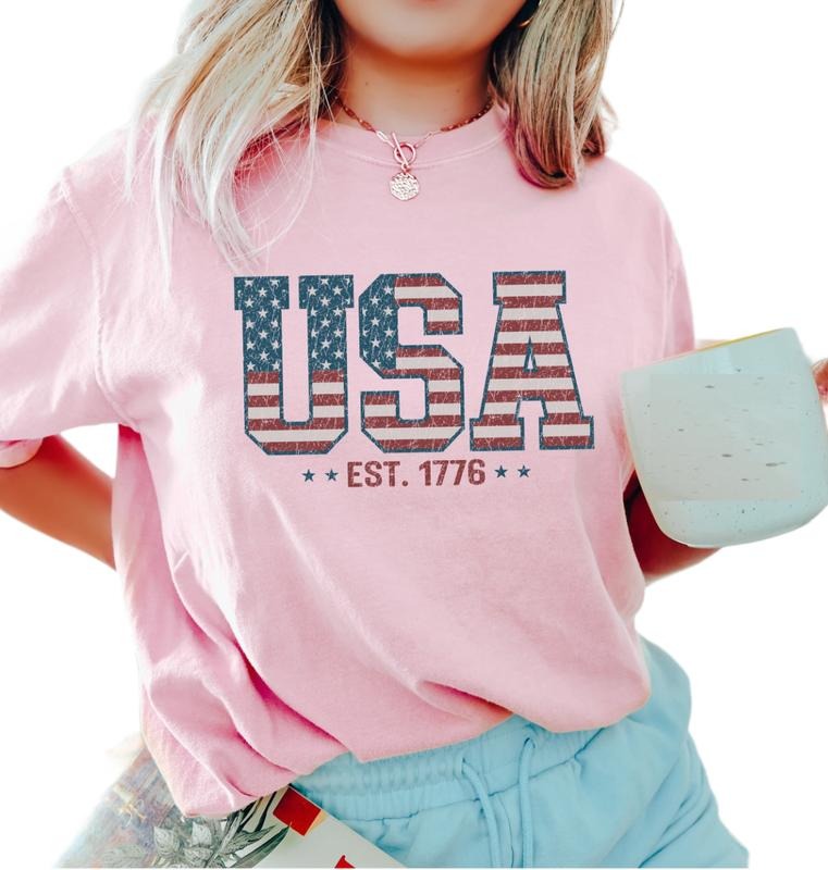 Retro Usa Est 1776 Shirt, 4th July Shirt, Independence Day Tee, America 4th Of July Shirt, Usa Flag Shirt, Stars And Stripes Tee, Unisex T-Shirt, Gifts For Him Her, Short Sleeve Tee Shirt, Gifts For 4th Of July