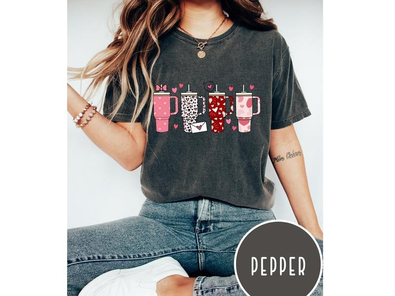 Retro Valentine Shirt, Obsessive Cup Disorder Valentine's Day Shirt, Heart Valentine Shirt, Holiday Love Shirt, Gift For Her, Valentines T-Shirt, Gifts For Friend, Unisex Short Sleeve Tee Shirt, Gifts For Valentines Day Fit Top Womenswear Comfortable