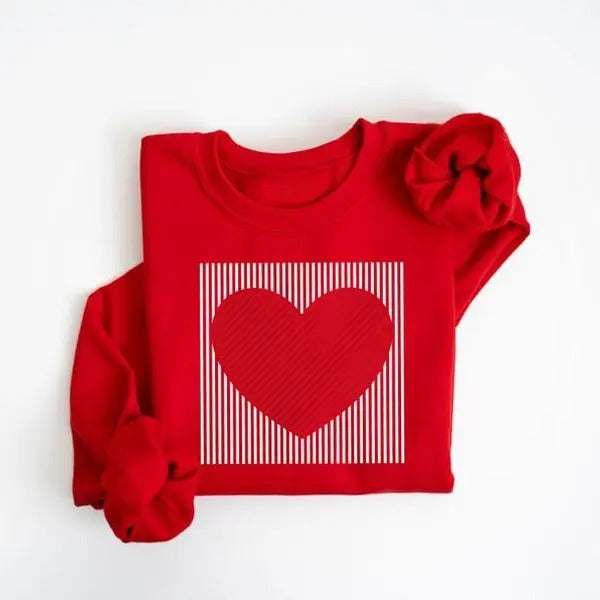 Retro Valentines Heart Sweatshirt, Cute Love Sweatshirt, Womens Valentines Hearts Sweatshirt, Teacher Valentine Sweatshirt, Mom Heart Shirt