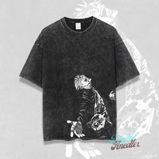 Retro Vintage Oversized T-Shirt, Streetwear Hip Hop Harajuku, Washed Tops, Doberman Dog Print Punk Rock Gothic Washed T-shirt