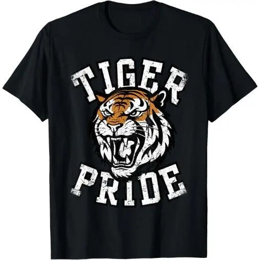 Retro Vintage Tiger Pride Tiger Mascot School Sports Team T-Shirt Made in USA