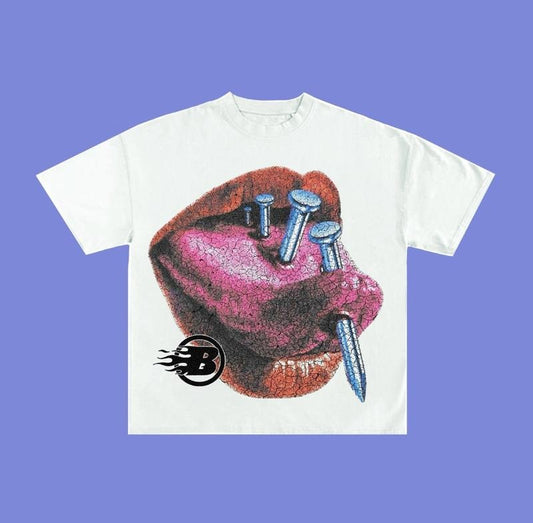 Retro Vintage Y2k Graphic Slip Streetwear T Shirt Print Fashion