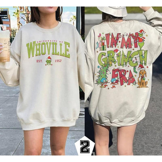 Retro Whoville University Christmas Crewneck Sweatshirt, Hoodie, T-shirt, Cute Christmas Gifts