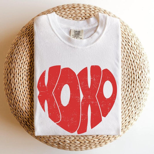 Retro XOXO Heart, Vintage, Comfort Colors Tshirt, Valentine's Day, Valentine's Day Comfort Colors Tshirt, Women's Graphic Tee, Love, Heart, Cupid