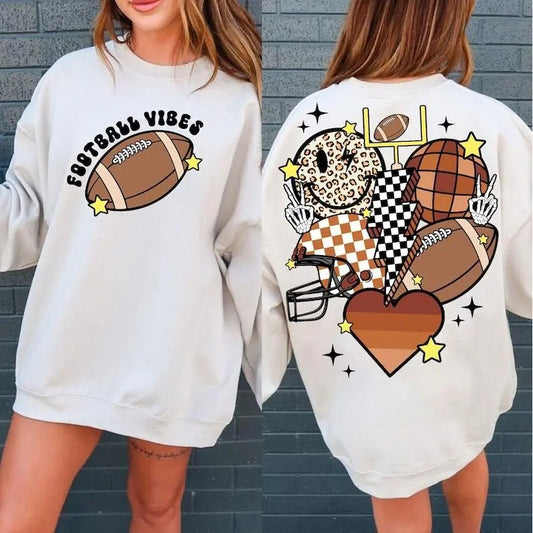 Retro football Sweatshirt, football Sweatshirt, Football Mama, football Sweatshirt, football vibes, retro game day football Sweatshirt, Sweatshirt trend 2025