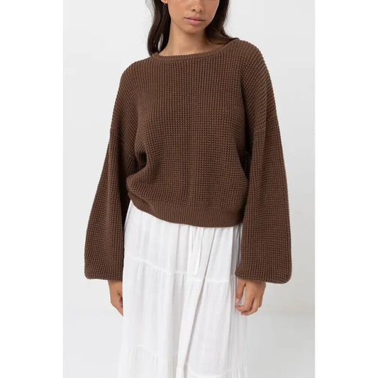 Rhythm Women's Chocolate Classic Knit Sweater
