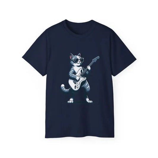 Rock Cat Playing Guitar Vintage T-Shirt, Retro Funny Guitar Cat T-Shirt for Cat & Rock Lovers  Cool Rocker Oversized T-Shirt  Unique Funny Gift, Gifts