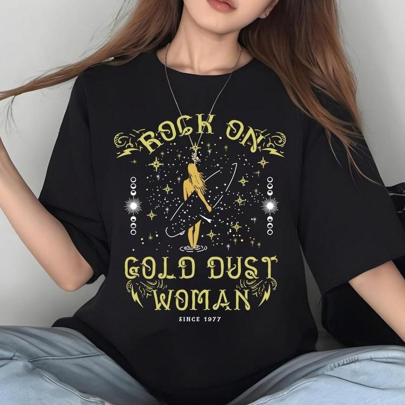 Rock On Gold Dust Woman Shirt Sweatshirt Hoodie, Stevie Nicks Shirt, Fleetwood Mac Tee, Witchy Gift, Classic Rock Sweatshirt, Gifts For Men Women