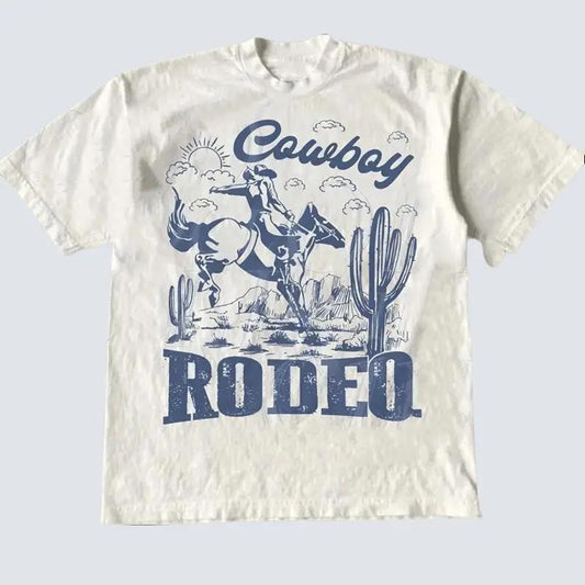 Rodeo 90s Graphic Cowboy T-Shirt, Retro Western 2000s Graphic Shirt, Vintage Cowboy Tee, Rodeo Adult Unisex Tee, Wild West Gifts, menswear streetwear