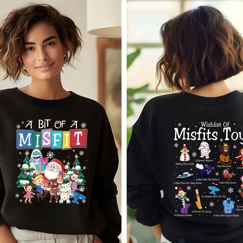 Rudolph Red Nosed Reindeer Sweatshirt, Misfits Toys Christmas Tshirt, Rudolph Christmas Shirt, Vintage Christmas Movie Shirt, Vintage Movie Characters Sweatshirt, Christmas Gift, Christmas Holiday Shirt, Holiday Xmas Sweatshirt