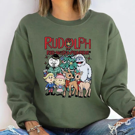 Rudolph The Red Nosed Reindeer Christmas Sweatshirt, Rudolph Xmas Sweatshirt, Rudolph Christmas Shirt, Vintage Christmas Sweatshirt Crewneck Comfort