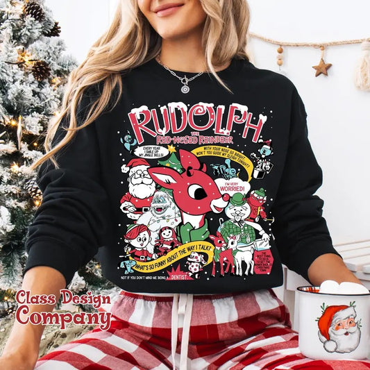 Rudolph the Red Nosed Reindeer Christmas Sweatshirt, Rudolph Xmas Sweatshirt, 90s Christmas Movies Sweatshirt, Vintage Christmas Movie Shirt, Christmas Gifts