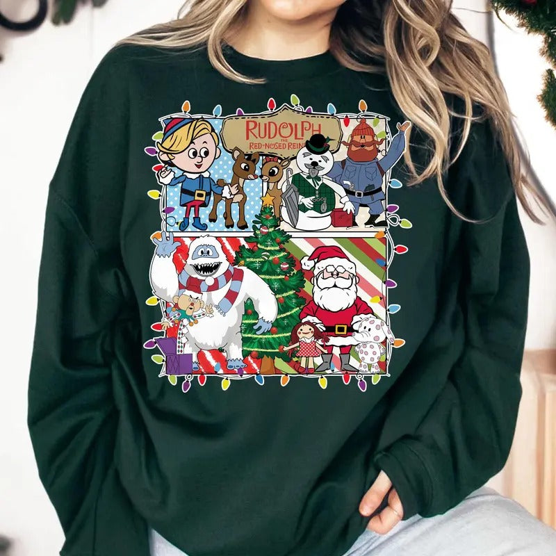 Rudolph the Red Nosed Reindeer Sweatshirt, Rudolph the Red-nosed Reindeer Shirt, Rudolph Sweatshirt, Vintage Christmas Movie Shirt