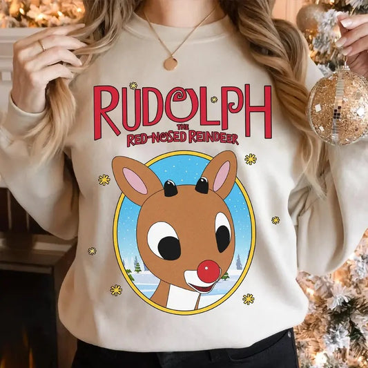 Rudolph the Red-nosed Reindeer Christmas Sweatshirt, Rudolph Xmas Shirt, Christmas Movie Shirt, Holiday Family Matching Sweatshirt, Rudolph Sweatshirt, Vintage Christmas Movie Shirt