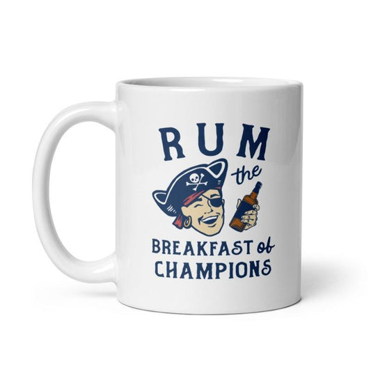 Rum Breakfast Of Champions Mug Funny Drunk Pirate Coffee Cup-11oz Funny Coffee Mugs Ceramic Printed Drinkware Cup