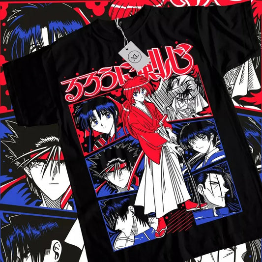 Rurouni Kenshin T-Shirt Samurai X Himura Anime Manga Sagara Yukishiro Unisex Shirt All Size
