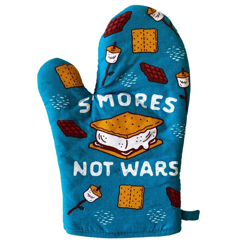S'Mores Not Wars Oven Mitt Funny Summer Campfire Graphic Kitchen Glove Funny Graphic Kitchenwear Camping  Funny Food  Novelty Cookware Multi
