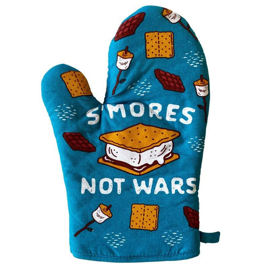 S'Mores Not Wars Oven Mitt Funny Summer Campfire Graphic Kitchen Glove Funny Graphic Kitchenwear Camping  Funny Food  Novelty Cookware Multi