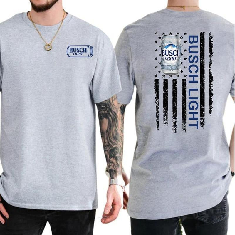 [SALE UP TO 45%] Retro Busch Light USA Flag T-shirt, Busch Light 4th of July T-shirt, Gift for Dad, Mom, Independence Day