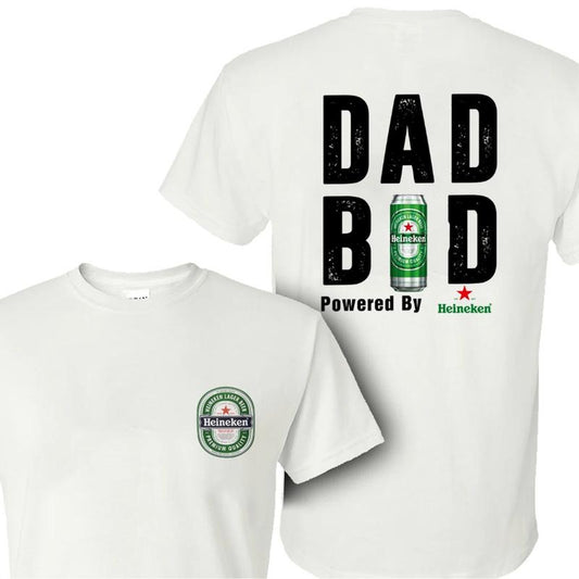 [SALE UP TO 45%] Retro DAD BOD Heniken Beer T-shirt, DAD BOD Powered By Heniken Shirt, Father's Day Gifts, Mother's Day Gifts Shirt Cotton Menswear