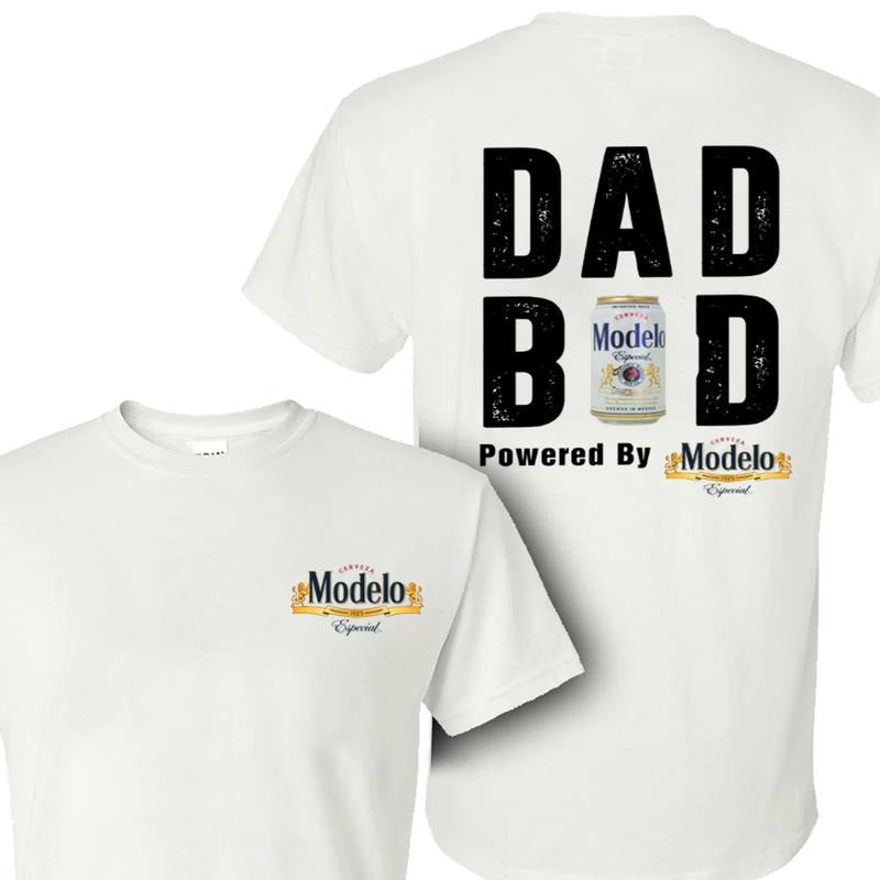 [SALE UP TO 45%] Retro DAD BOD Modelo Beer T-shirt, DAD BOD Powered By Modelo Shirt, Father's Day Gifts, Mother's Day Gifts Shirt Cotton Menswear