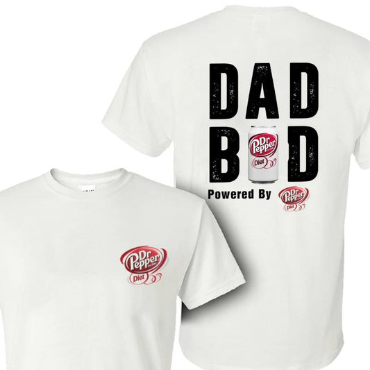 [SALE UP TO 45%] Retro DR PEPPER Diet DAD BOD T-shirt, DAD BOD Powered By Dr Pepper Shirt Father's Day Gifts, Mother's Day Gifts Shirt Cotton Menswear