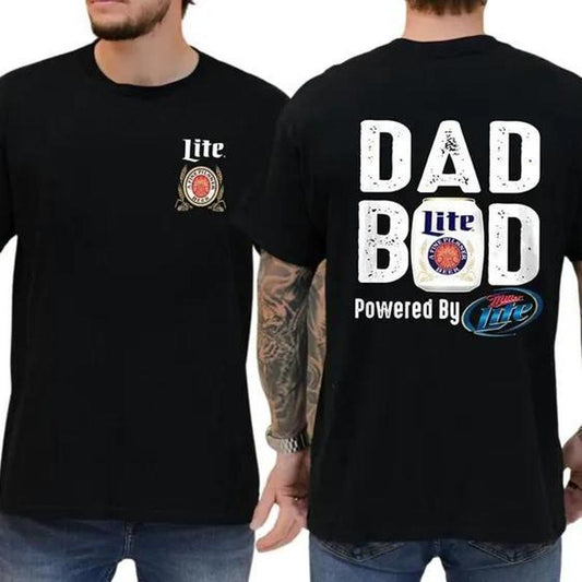 [SALE UP TO 45%] Retro Miller Lite DAD BOD T-shirt, Father's Day Gifts, Mother's Day Gifts Shirt Cotton Menswear