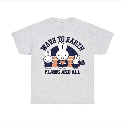 [SALE UP TO 45%] Wave to Earth Band T-shirt, Flaws and  All  Miffy Music Lovers T-shirt Cotton Classic Menswear