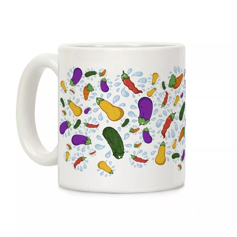 [SALE UP TO 50%] Penis Produce Pattern Coffee Mug 11oz-15oz, Funny Coffee Mug, Printed in the USA, Handy for Coffee and Tea - Reusable