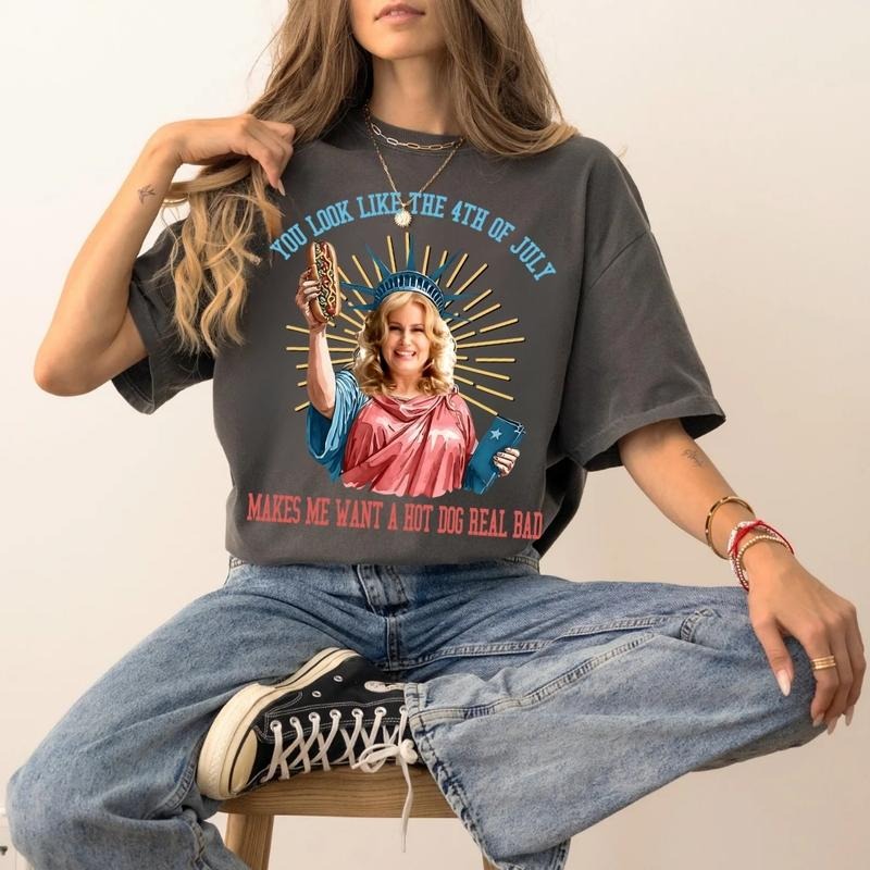 [SALE UP TO 60%] Blonde You Look Like the 4th of July T-Shirt, Sweatshirt, Hot Dog Real Bad Quote, Funny Independence Day Gift for Her or Mom