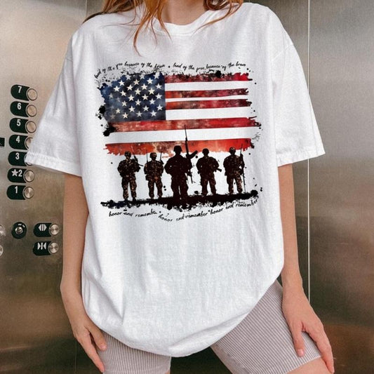 [SALE UP TO 60%] Land of the Free T-Shirt, Sweatshirt, Retro Patriotic Graphic, Veterans Day and 4th of July Independence Shirt to Honor and Remember